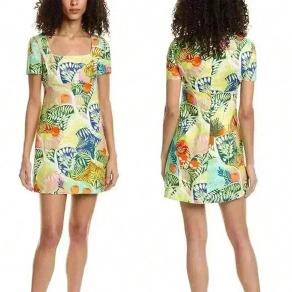 STAUD‎ Sandra Linen Dress Tropical Size 12 - Picture 14 of 14